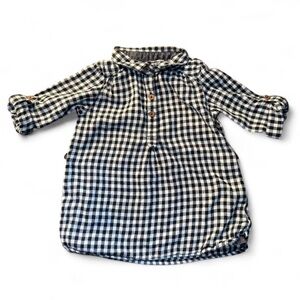 Zara Kids Black and White Checkered Button Down Shirt